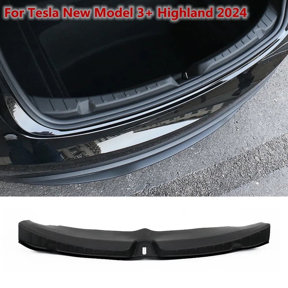 For Tesla Model 3 Highland 2024 TPE Rear Trunk Threshold Guard Anti Scratch Back Sill Protector Auto Mod Parts