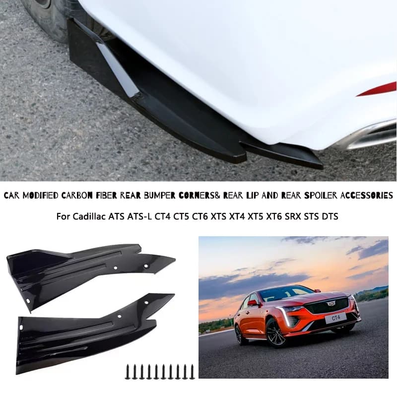 Rear Bumper Lip Diffuser Splitter Canard Protector Front For Cadillac ATS ATS-L CT4 CT5 CT6 XTS XT4 XT5 XT6 SRX STS DTS