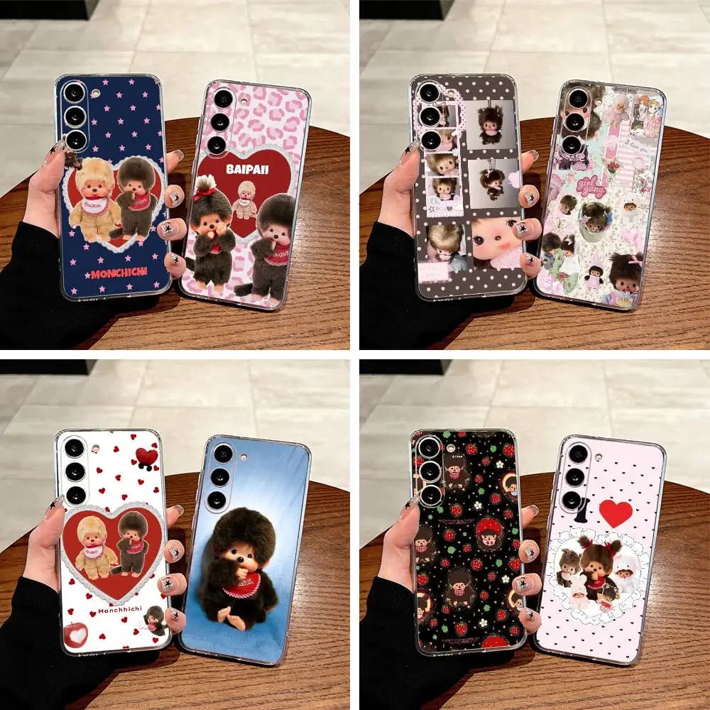 Cute M-monch-hichis Clear Soft Silicone Phone Case for Samsung Galaxy A71, A70, A52, A51, A40, A30