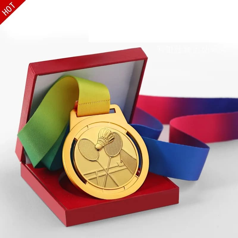 Zinc alloy individual metal medal making badminton tennis school games competition award gold, silver and copper