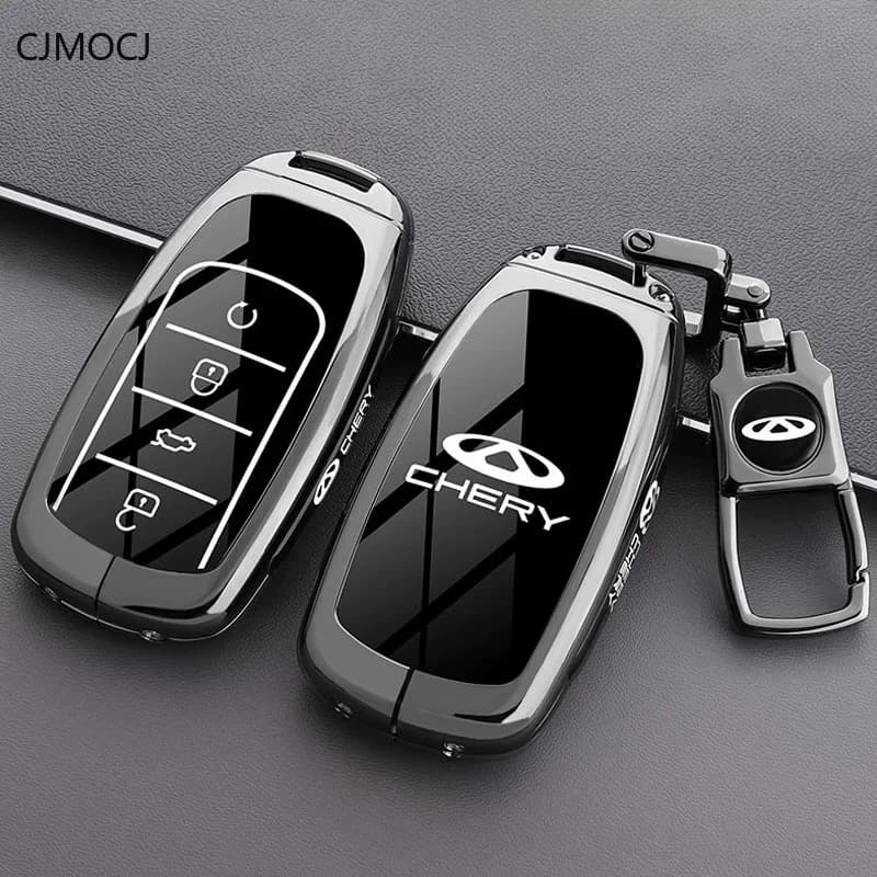 For 2024 Chery Tiggo 9 Key Case Cover Chain, Zinc Alloy Car Key Fob Shell, Anti-Scratch Luxury Smart Keychain, Chery Accessories