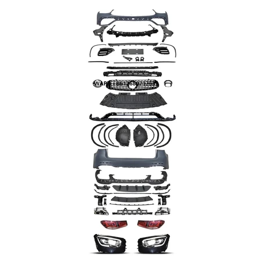 New Body Kit Assembly for Benz GLC W253 2016-2019 Upgrade Modified to 2021  63S Style Body Kit Front and Rear Bumpers