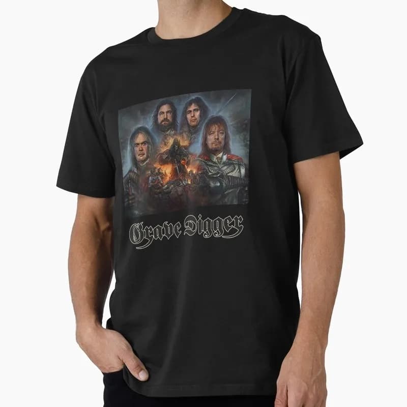 Grave Digger German Power Heavy Metal Band Graphic T-shirt Unisex Short Sleeve Vintage Rock Music Fan Tee Streetwear Casual Tops