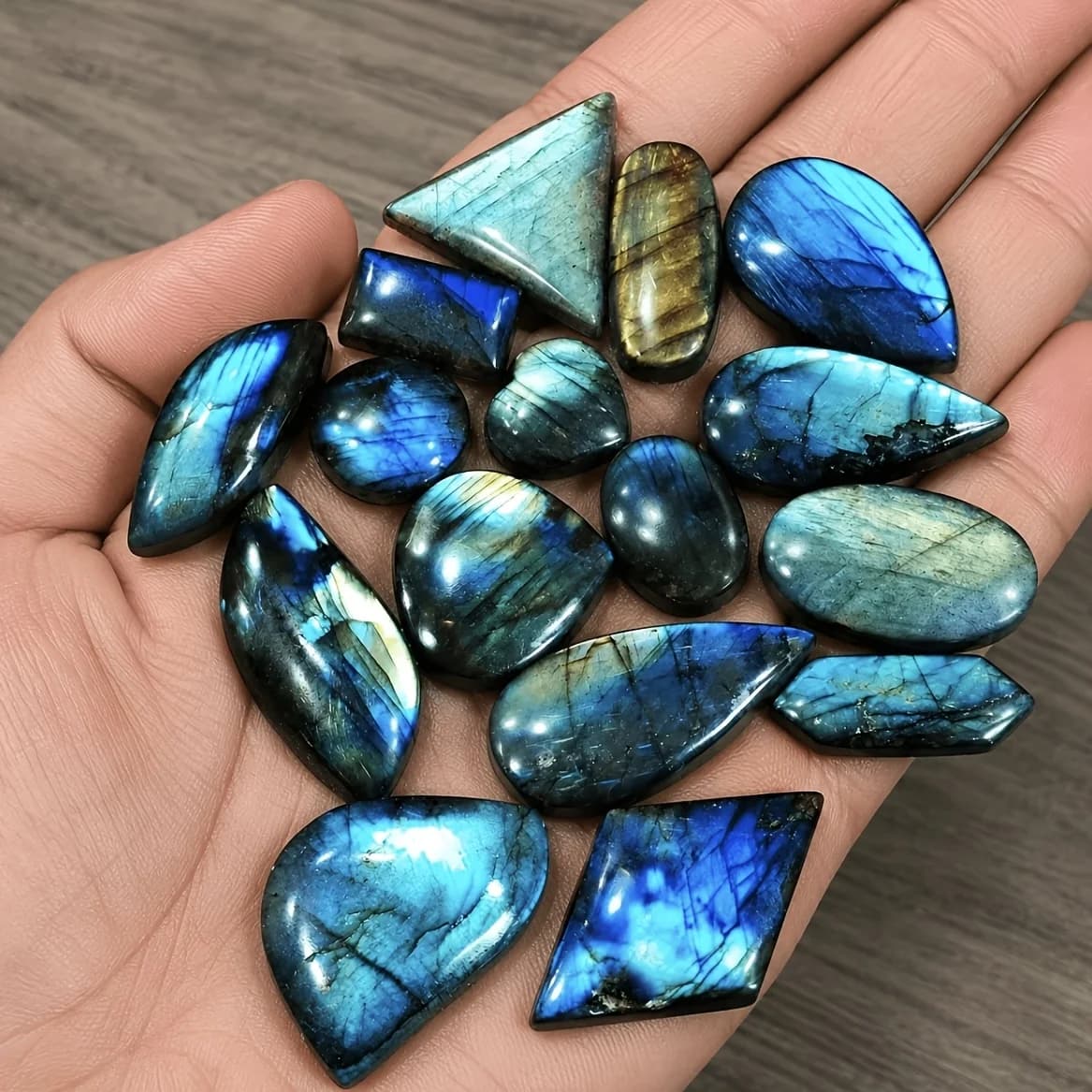 Natural Labradorite Bulk Gemstone Set, Random Shapes, Blue Flash Labradorite, Mystic Iridescent Crystal, Holiday Gift