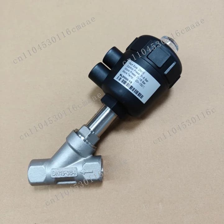 Stainless steel pneumatic angle seat valve 180 degrees G 1/2 "DN15 steam boiler dryer scrubber PV100P015NC-304-V HKl7