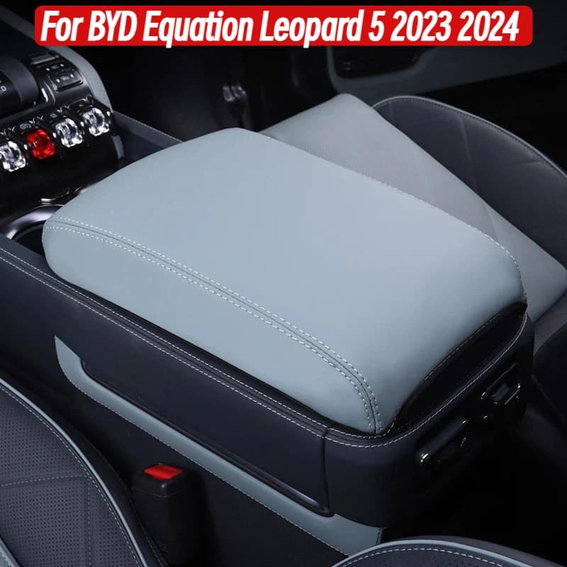For BYD Equation Leopard 5 2023 2024 Car Armrest Box Cover Interior Central Armrest Protection Gear Leather Pad Accessories