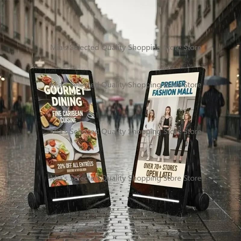 Outdoor IP55 Waterproof32/43inch 2500 nit Foldable Advertising Digital Signage LCD Poster with Battery Powered