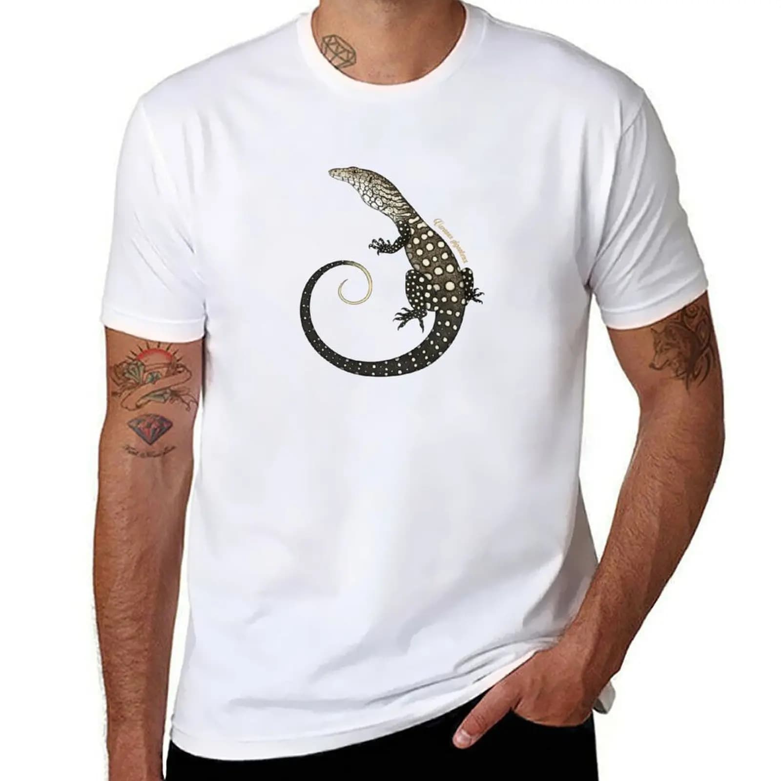 Perentie (Varanus giganteus) T-Shirt t shirts for man pack white black cotton t-shirt plain for man package T-Shirt