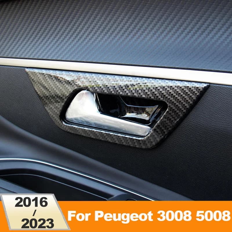 ABS Car Styling Inner Door Handle Bowl Cover Trim Protector Sticker For Peugeot 3008 5008 GT 2016-2021 2022 2023 Accessories