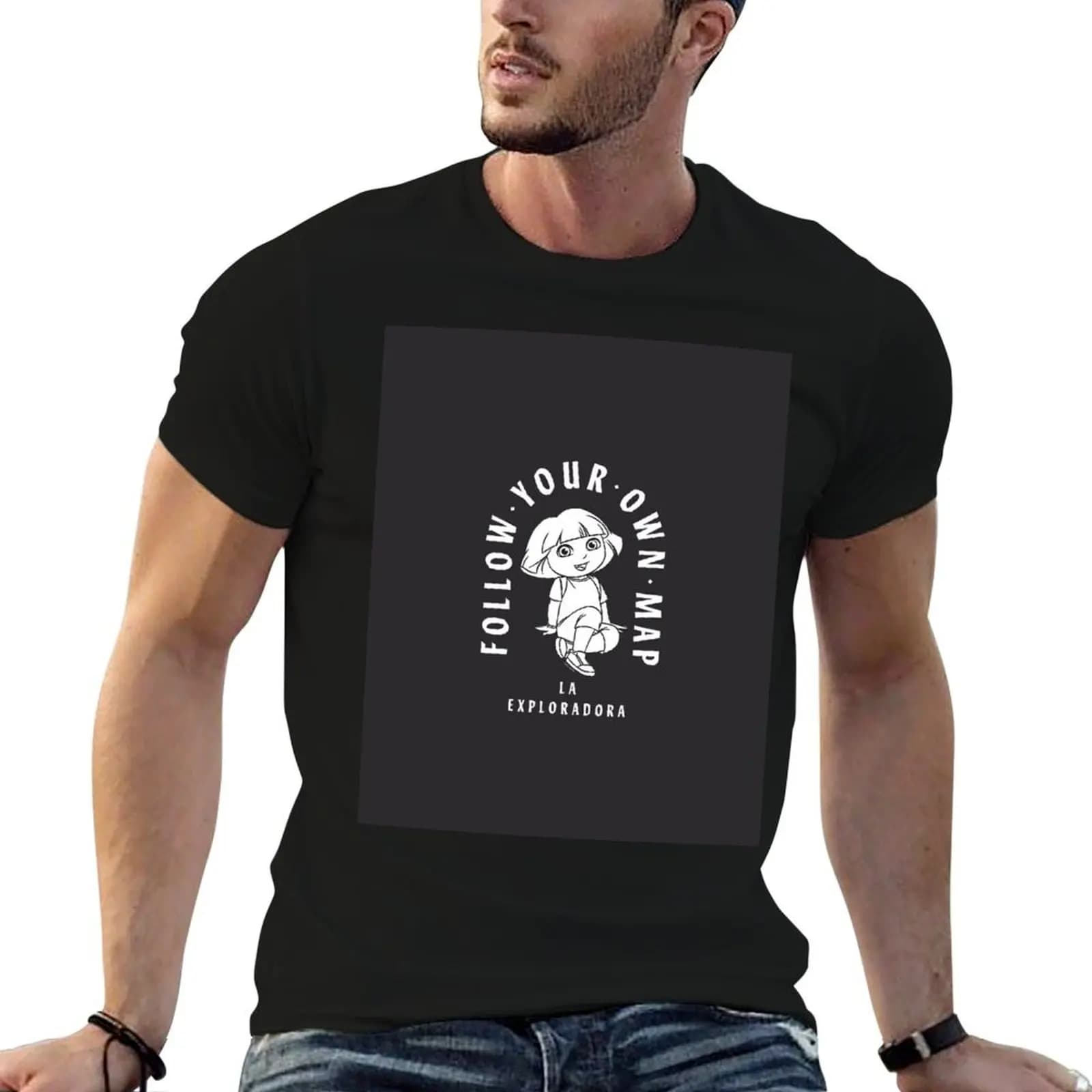 Follow Your Own Map T-Shirt Work Daily Short Sleeve Top