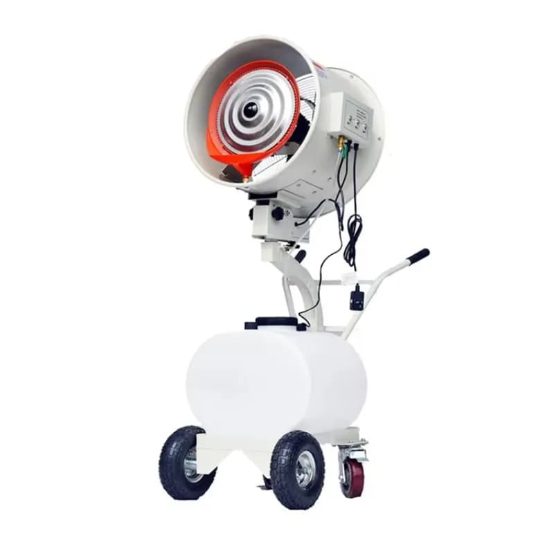 Stainless Steel Material Tank Type Movable Atomizing Spray Cooling Dust  Disinfection Fan
