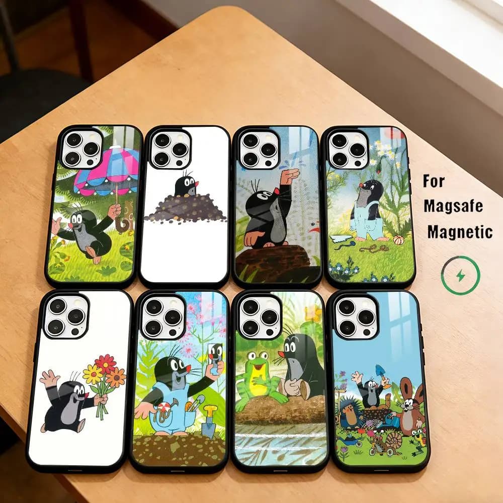 Animation T-The Little M-Mole Phone Case Magnetic For Magsafe Wireless Charging For iPhone17,16,15,14,13,12,11 Plus,Pro