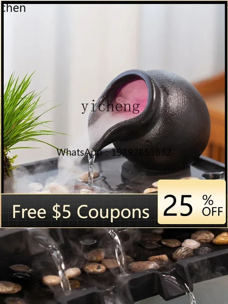 L3-20  Water Tank Bonsai Flowing  Ornaments Dragon Spit Water Circulation Water Flow Atomizer System