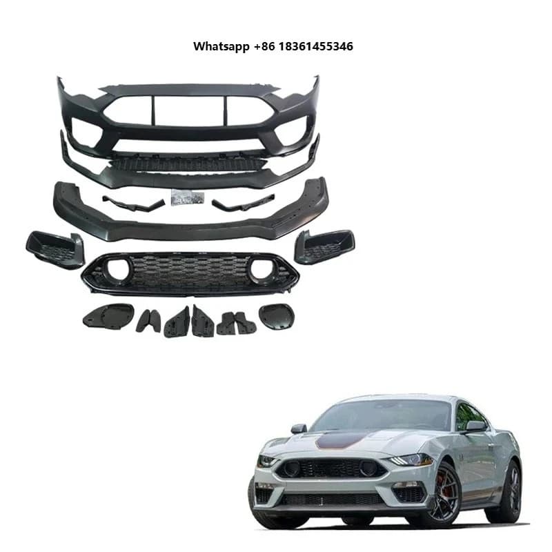 For  Mustang Front Bumper Langyu 2018-2021 Car Modification Parts PP Plastic Bumper Kits h 1 Body Kit