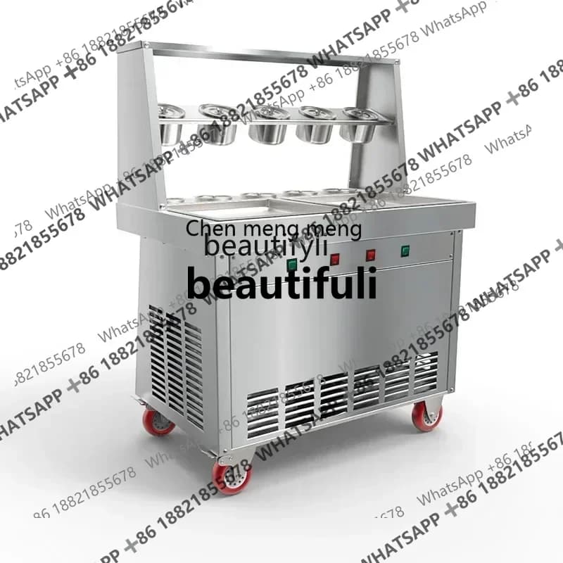 X Q Commercial Electric Double Pressure Pot Ice Wok Thai Fried, Fried Milk Fruit Machine