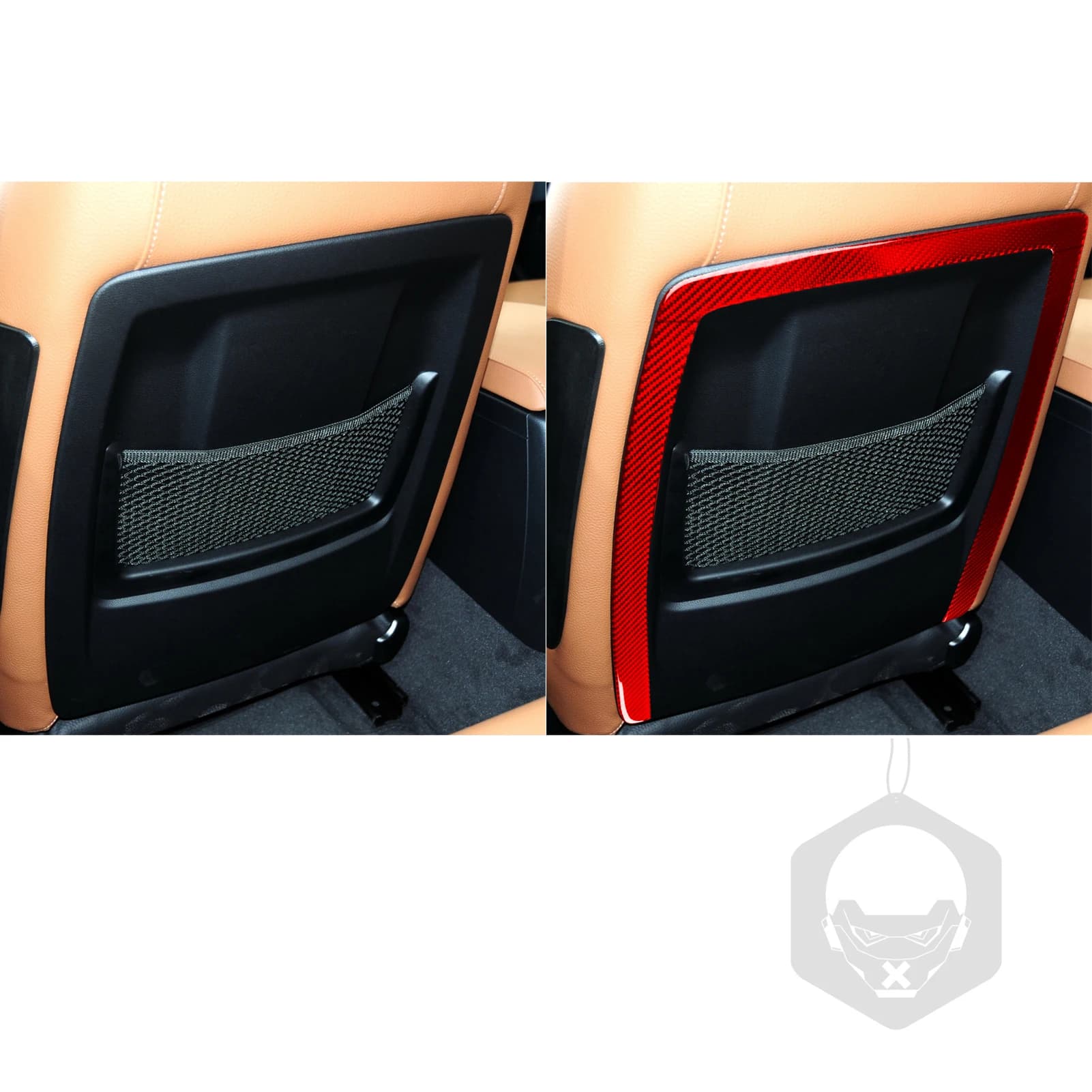 For BMW 3 Series E90 2005-2012 Car Seat Backs Cover Trim Red Real Soft Carbon Fiber Interior Accessories Decoration Stickers