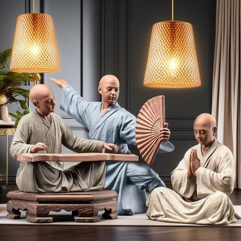 Ceramics Little Monk Decoration Statue Luxury Home Room Office Character Ornaments Chinese Specialty Crafts