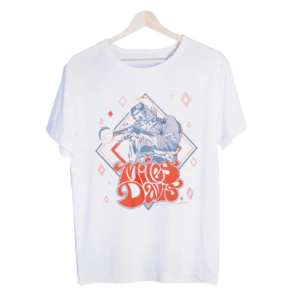 Men's Trumpet Player Graphic Tee, Short Sleeve Crew Neck T-Shirt Retro Geometric Design for Casual and Music-Inspired Outfits