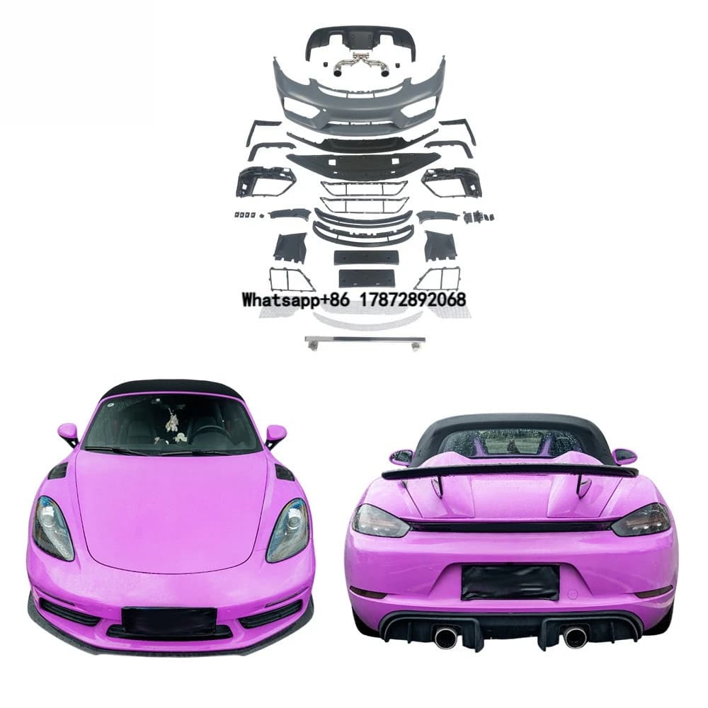 Front and Rear Bumpers Old to New Full Body Kit Cars for 718 Boxster 2016-2024 Modified Front and Rear Bumpers