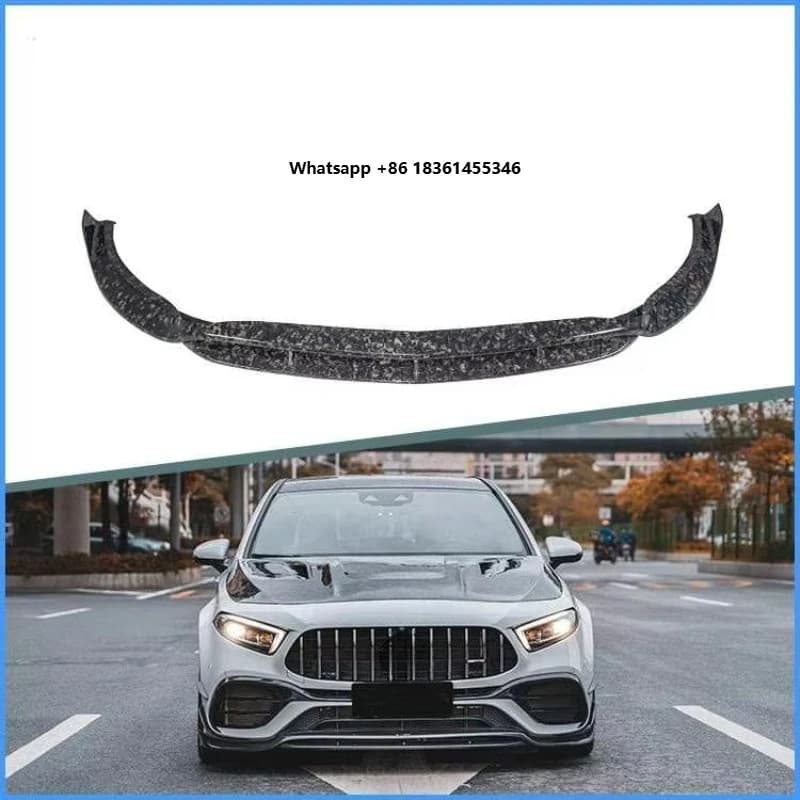 For 2020 - 2024 Car Parts Dry Carbon Front Bumper Spoiler Body Kit Carbon Fibre A45s A45  Front Lip Splitter