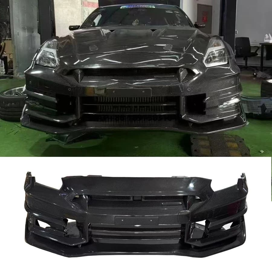 2024 Upgraded Semi-Carbon Fiber TS-Style Front Bumper Body Kit for the