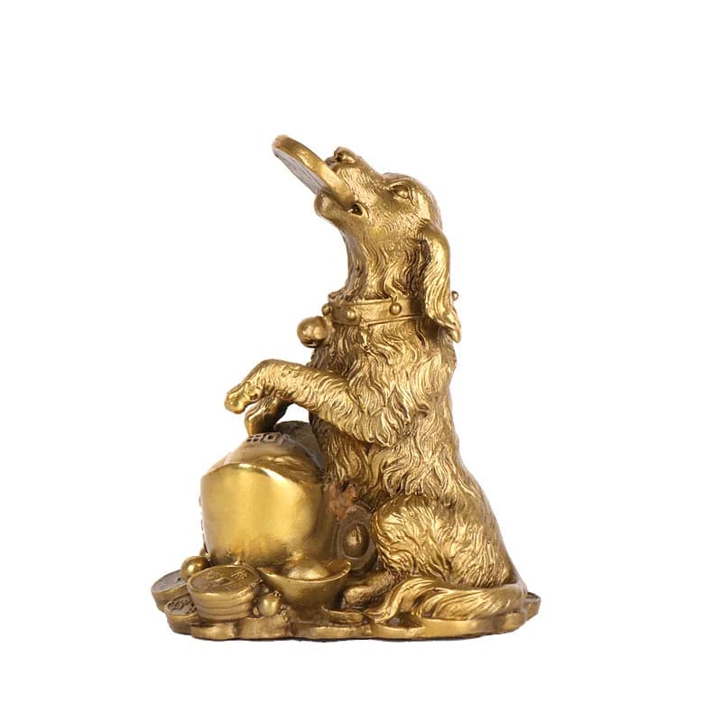 Decorative Zodiac Figurine, Craft for Home and Shop Decoration, Copper Ingot , Money Dog