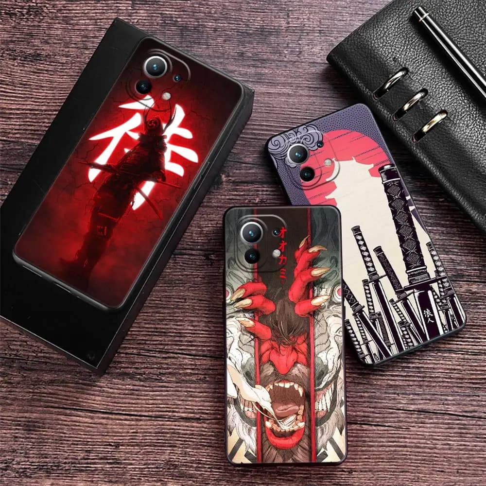 Japanese Samurai Demon Anime Phone Case For Xiaomi 13T Pro Case Xiaomi 11 Lite 5G NE 12T 12 13 Pro 12 Lite 9 10 Back Cover Funda