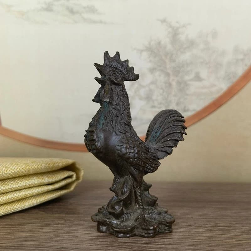 with the character "Fu", tea pet, home decoration craft, small ornament, male rooster