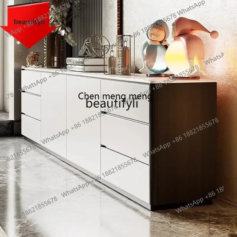 new Rock slab floor TV cabinet living room home storage storage integrated solid wood high senseSS 8617 ss 8617