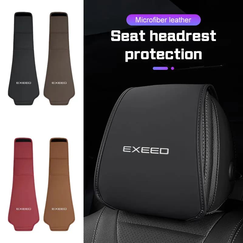 For Chery Exeed RX Txl Tx Lx VX Tiggo 4 5X 7 Pro Car Seat Headrest Protective Cover Car Styling Microfiber Leather Accessories