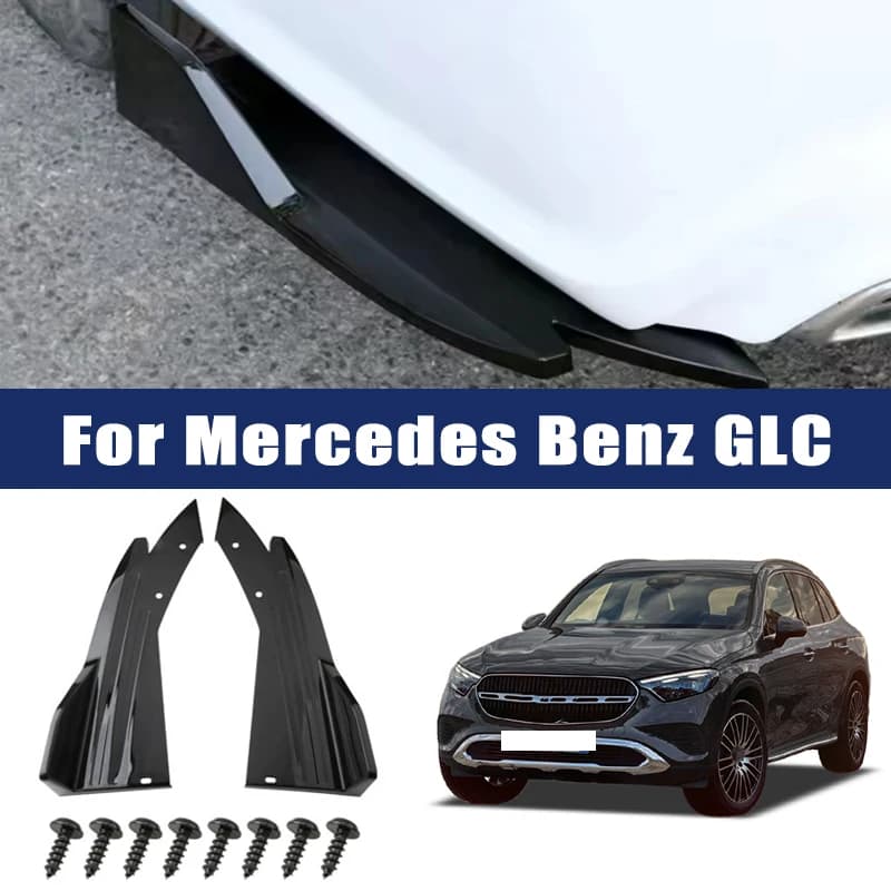 2pcs Car Rear Bumper Lip Modification Accessories Carbon Fiber Side Skirt Spoiler For Mercedes Benz GLC(X253 X254 43 63)