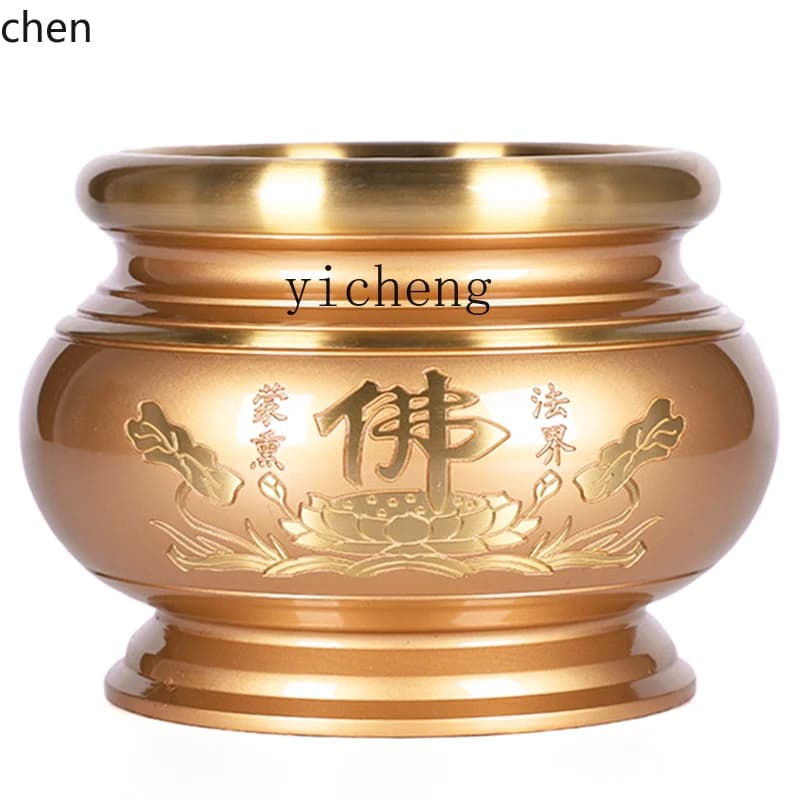 YFY  pure copper Buddha set for  household Buddha lamp for Guanyin Buddha front fruit plate vase ornament