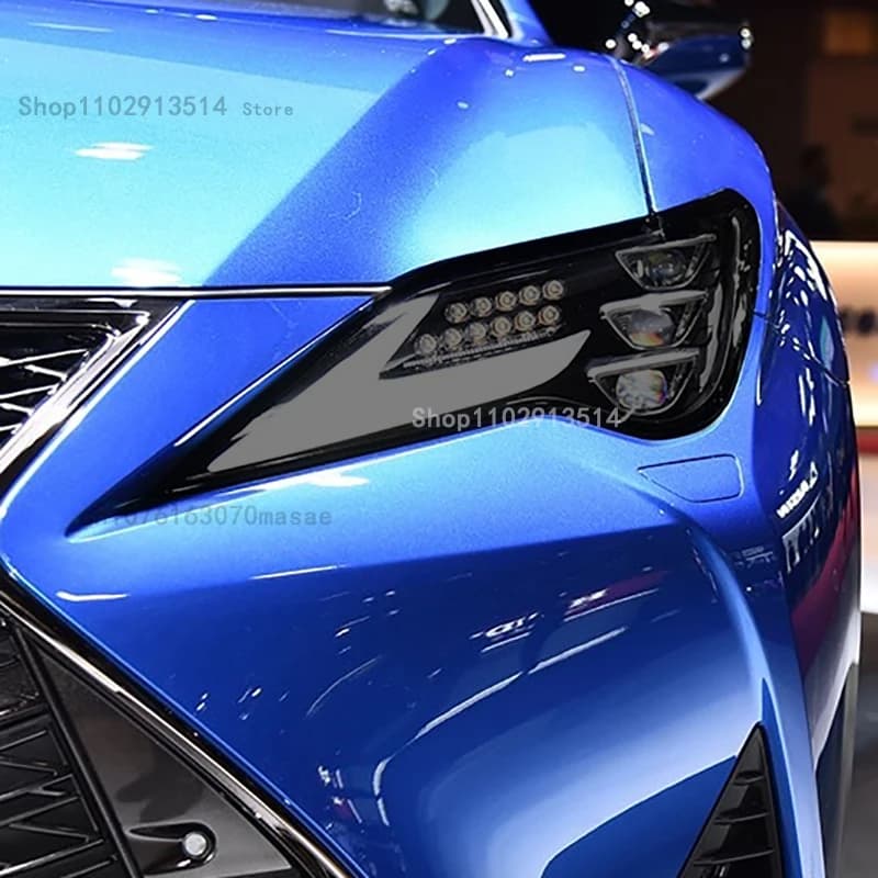 For Lexus RC 2019-2021 Accessories Car Headlight Protective Film Headlamp Restoration Transparent Black TPU Car Repair Sticker