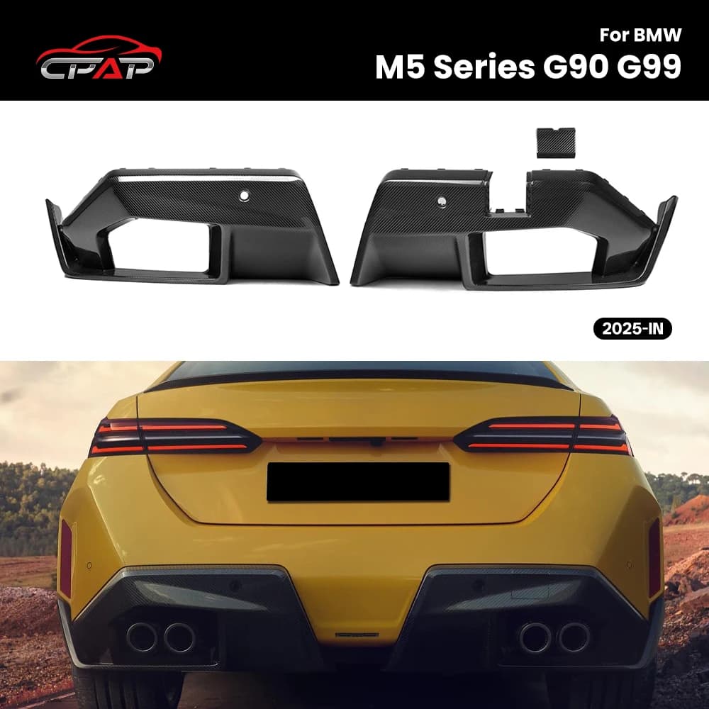 Real Dry Carbon Fiber Rear Bumper Diffuser Splitter Lip For BMW M5 Series G90 G99 2025-IN MP/OEM Style