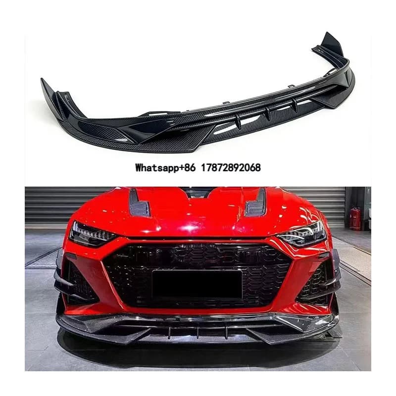 For RS6 C8 Carbon Fiber Front Lip Body Kit