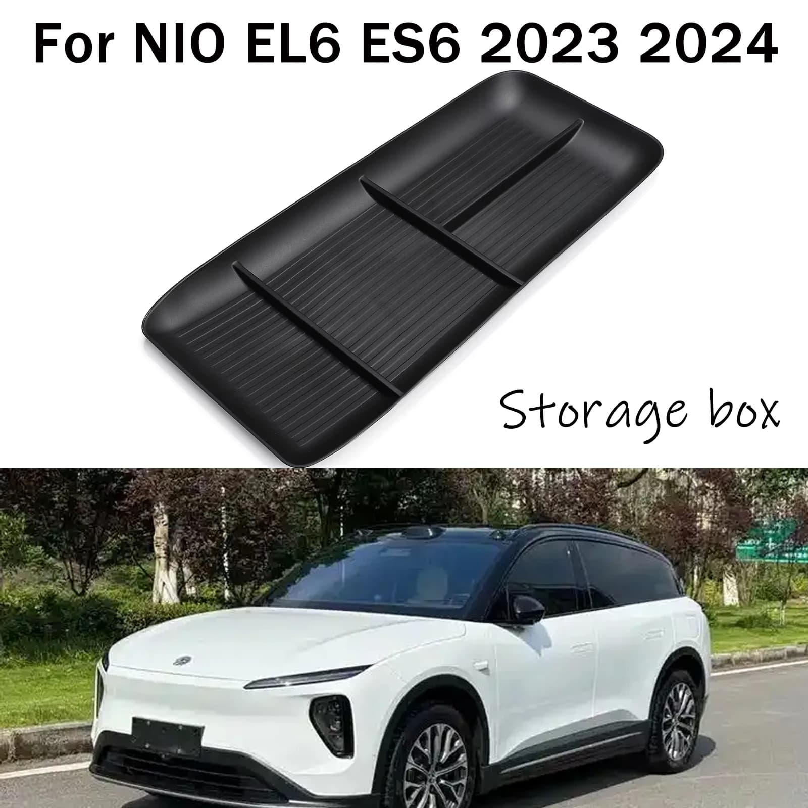 Center Console Storage Box TPE Car Central Lower Layer Tray Organizer Accessories Tidying For NIO EL6 ES6 2023 2024
