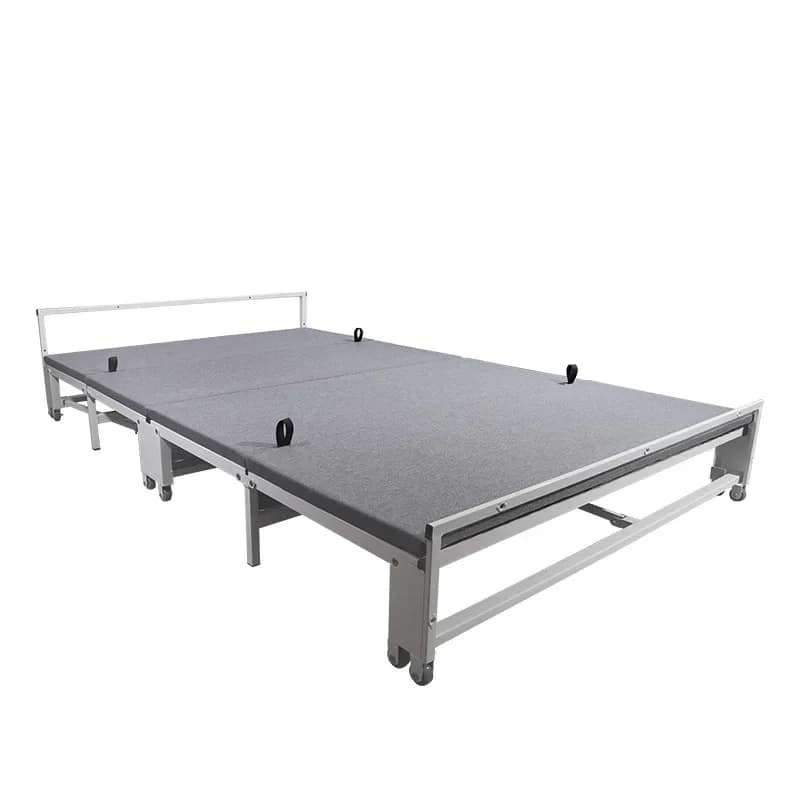 Cabinet type metal folding lunch break bed Convenient four-fold retractable nap bed Home office School folding bed
