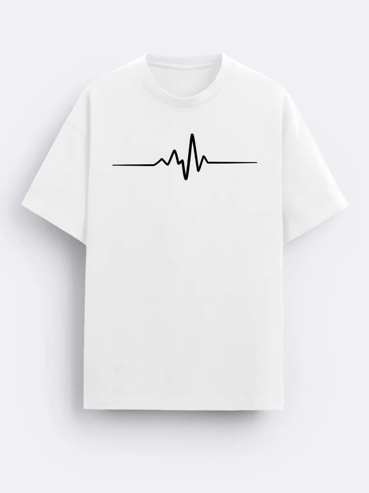 Men's Fashion ECG 100% cotton Print Short Sleeve O-neck T-Shirt, Comfortable and Versatile for Summer Casual Wear.