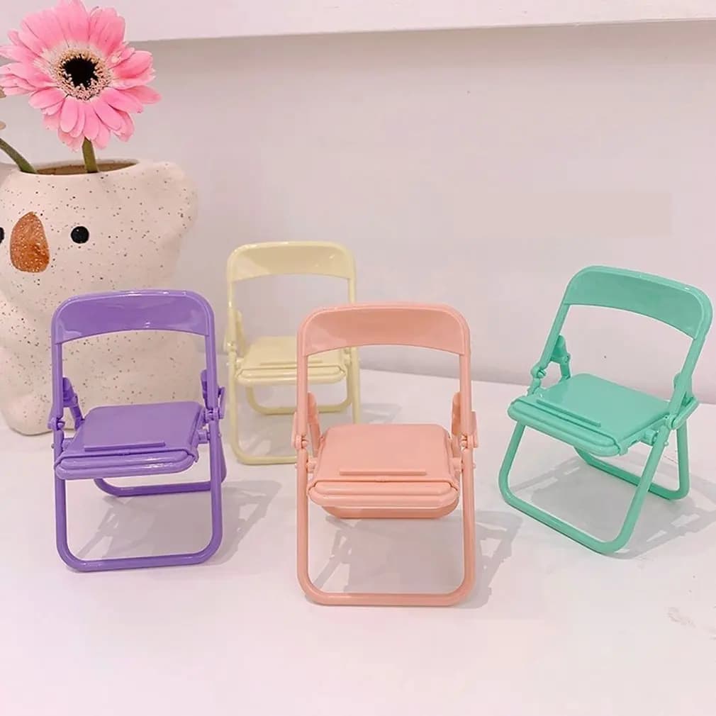 Foldable Chair Cell Phone Stand Desktop Multifunctional Mobile Phones Holder Lazy Practical Stand Cellphone Bracket Dropshipping