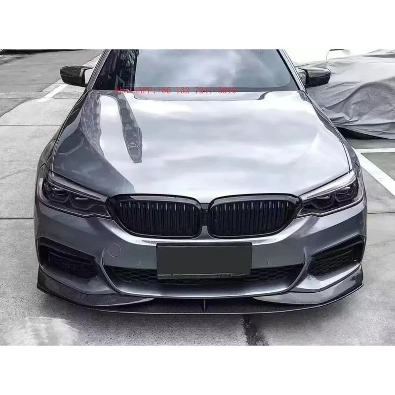Front Lip Spoiler Compatible with  5 Series G30 Single Deck Replacement Wet Carbon Fiber Car Exterior Part Modification