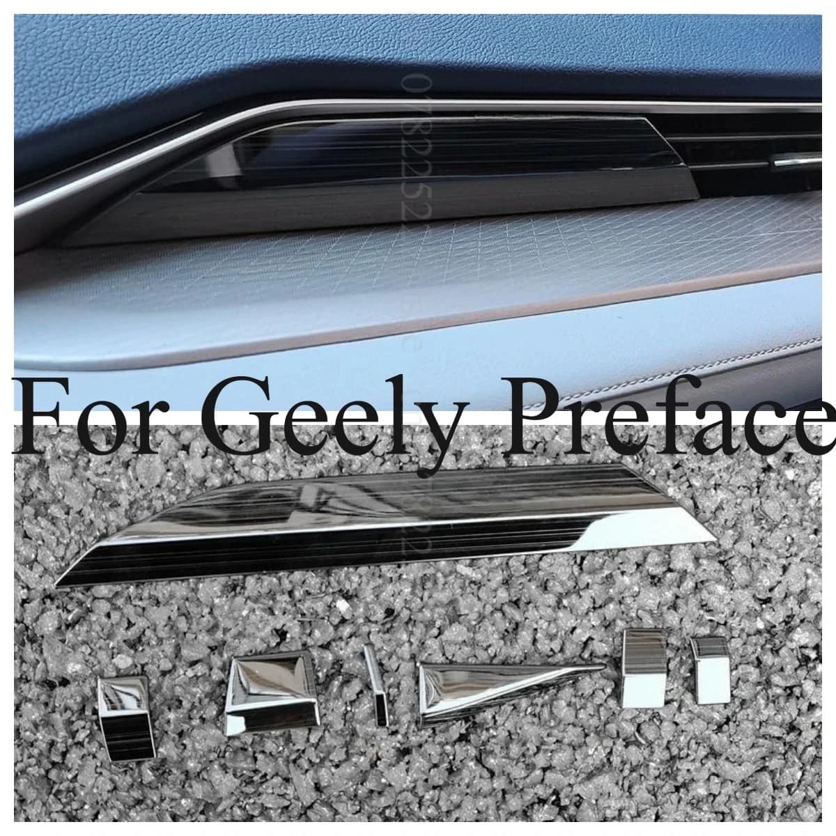 For Geely Preface Car Air Vent Trim Decorative Strip Interior Accessories Carbon Fiber Style Dashboard Outlet Garnish