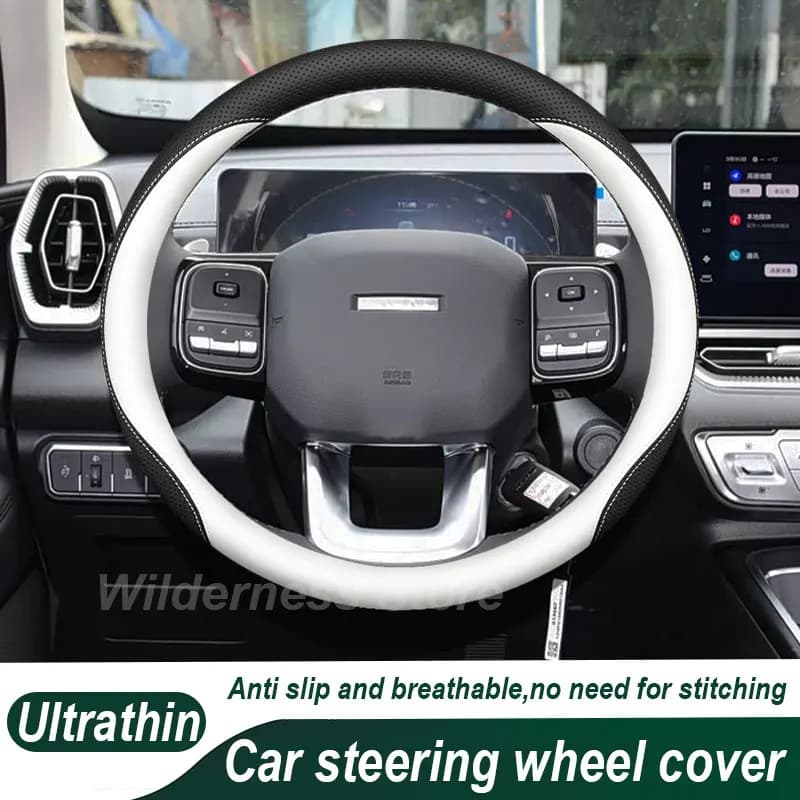 Leather Car Steering Wheel Cover For GWM Haval Jolion H5 2024 2025 2026 Anti slip Auto Steering Wheel Haval Jolion Accessories