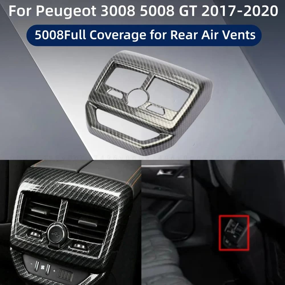 Car Upgrade Stickers 5008 Full Coverage For Rear Air Vents For Peugeot 3008 5008 GT2017-2020 Modification Decoration Accessories