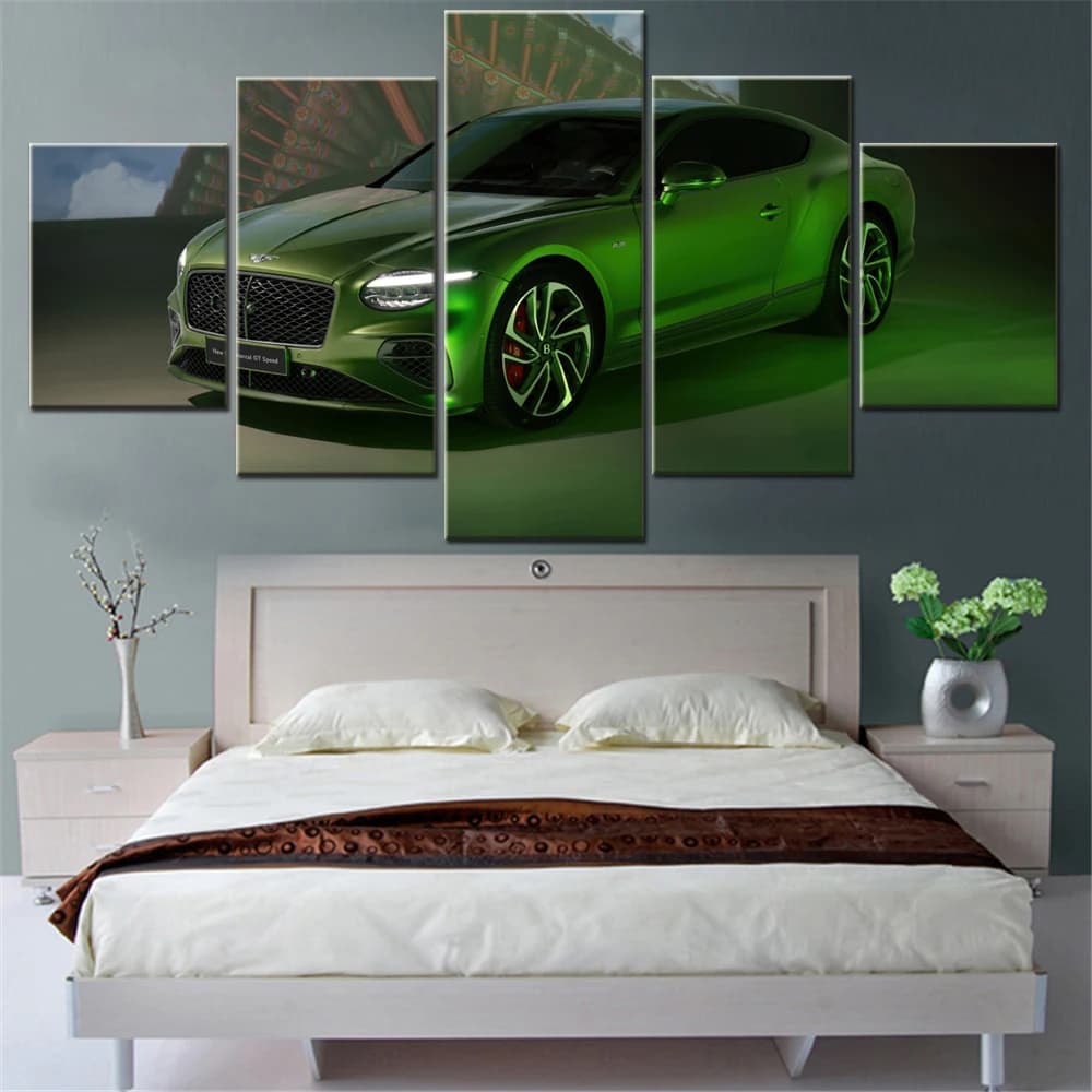 5 Pieces Canvas Wall Art Poster Painting Cars GT Speed Grand Tourer Wallpaper Home Decor Picture Printing Interior Artwork