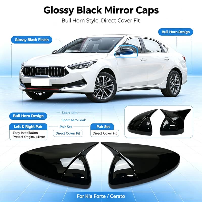 for 19-25 Kia K3 horn rearview mirror protective cover modified carbon fiber reversing mirror cover anti-collision decoration
