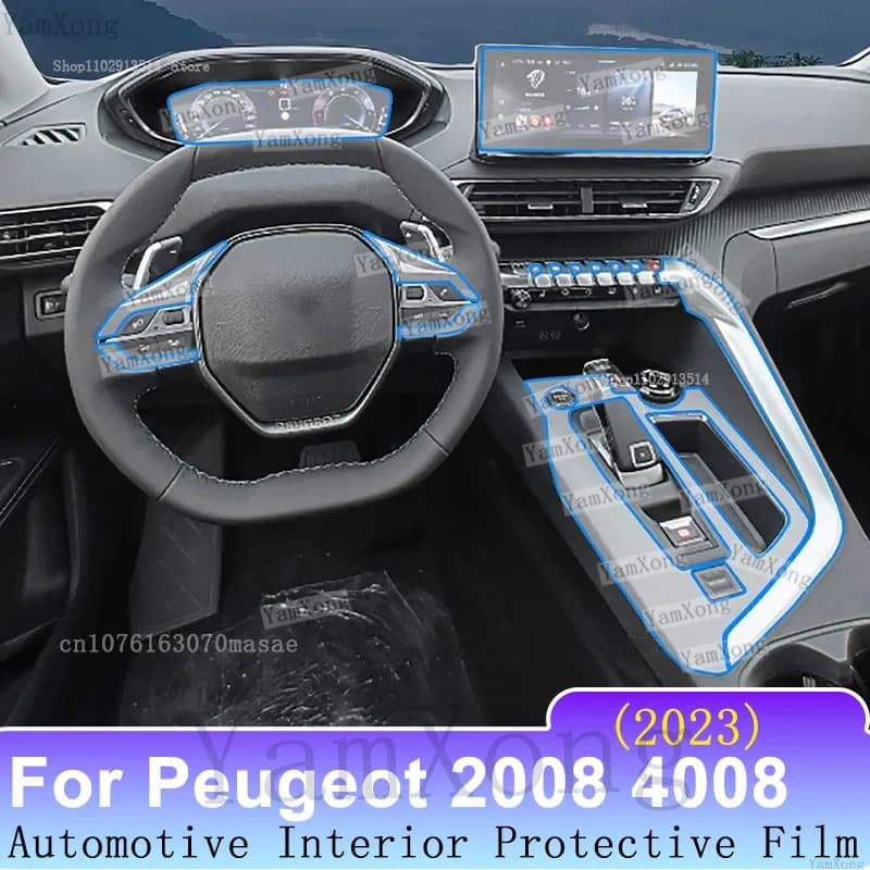 For Peugeot 2008 4008 2023 Car GPS Navigation LCD Screen TPU Protective Film Protector Decoration Car Stickers