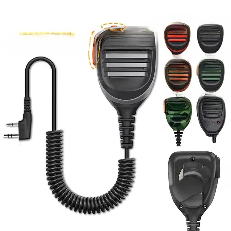 Intercom 2 Pin K Dual, Manual Tactical Microphone Ham Radio