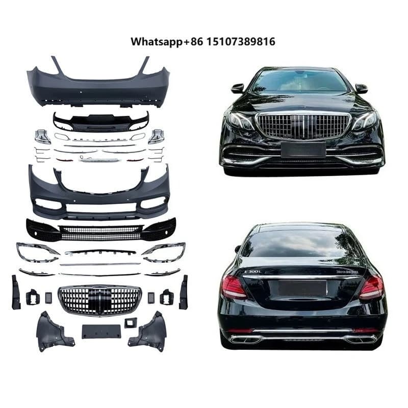 Car Bumper for 2016-2020 E Class W213 Upgrade Body Kit Front Bumper Rear Diffuser With Tips Grille