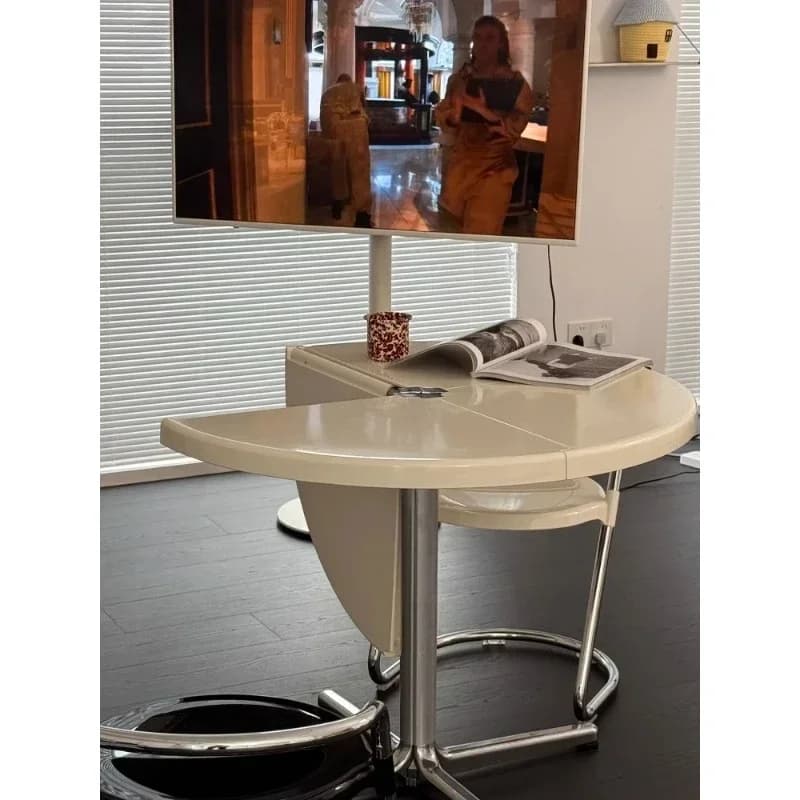 foldable multi-functional round table household small apartment coffee table