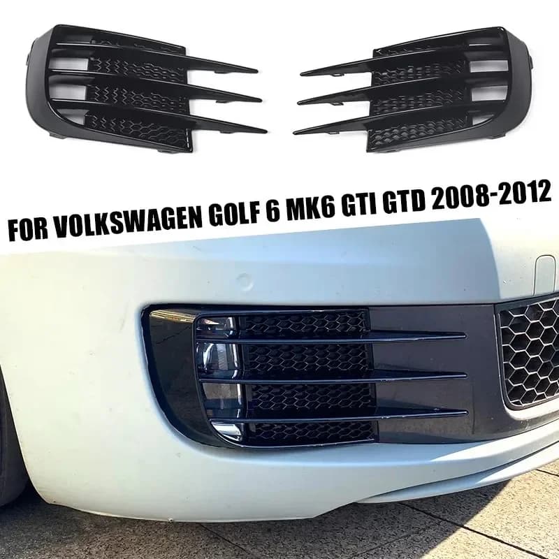 Car Front Bumper Grille For VW Golf 6 MK6 GTI GTD 2008-2012 Fog Light Grill Frame Eyebrow Eye Wind Knife Trim Cover spoiler